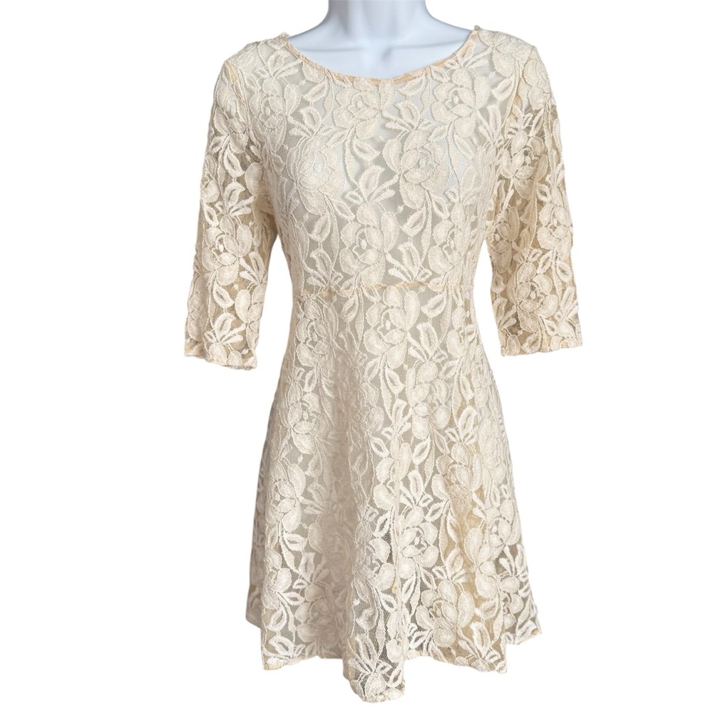 Free People Cream Lace Mini Dress Women’s Size M
